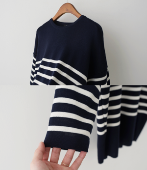 mutible stripe 7bu knit[니트AVM81]안나앤모드