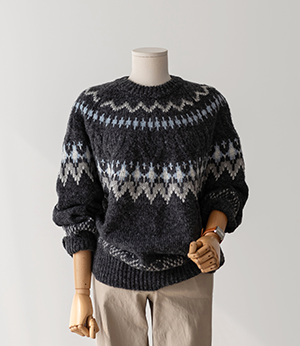 leovi pattern round knit[니트BP432]안나앤모드