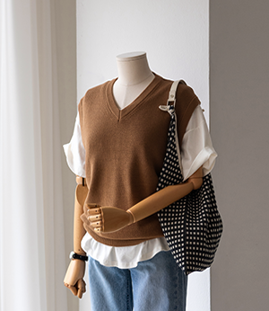 dolla v cotton knit vest[베스트BME38]안나앤모드