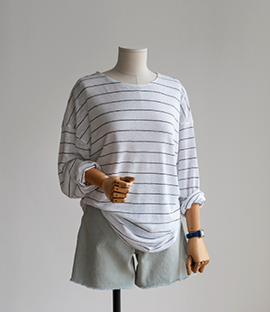 loose fit stripe linen t[티셔츠BJ411]안나앤모드