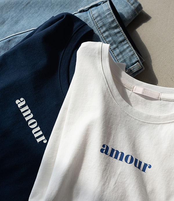 amour 레터링 티셔츠  [티셔츠CFP19]안나앤모드