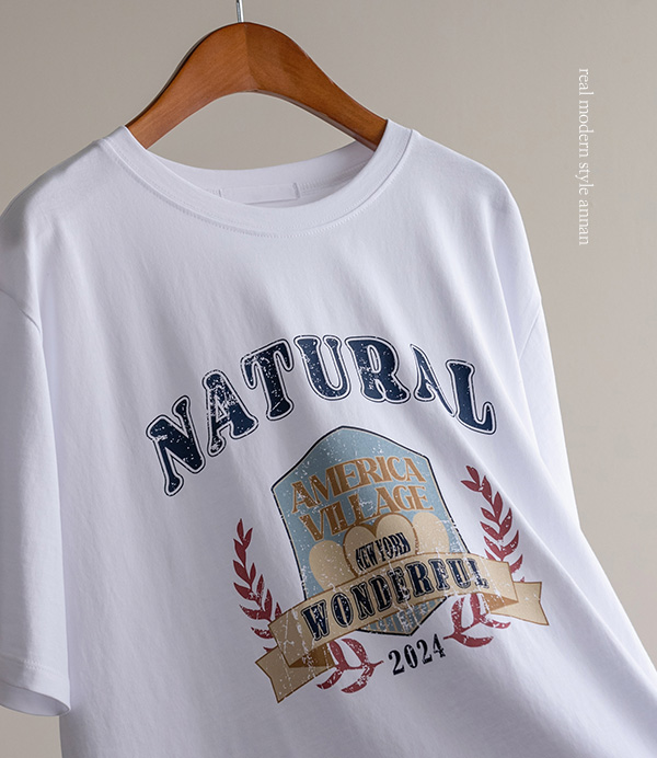 NATURAL 나염 티셔츠[티셔츠DHU58]안나앤모드
